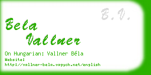 bela vallner business card